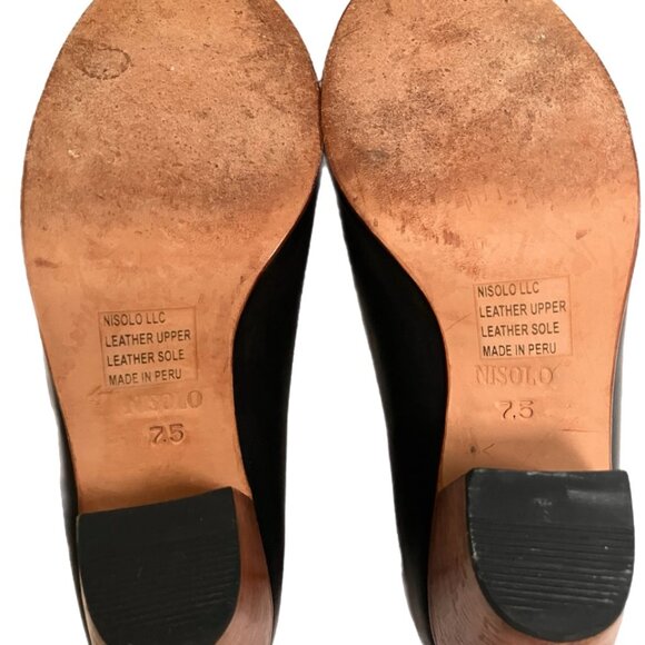 Nisolo Austin black heels low cut bootie sz 6.5-7 - Picture 4 of 5